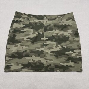 Eddie Bauer Skirt Womens 14 Green Camo Performance Athletic Skort Liner Stretch
